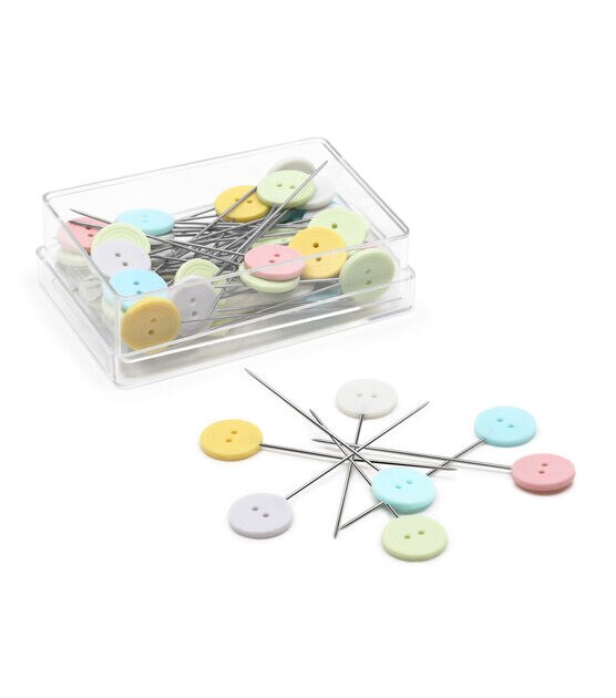 Dritz Flat Button Head Pins, Assorted, 50 pc, , hi-res, image 3