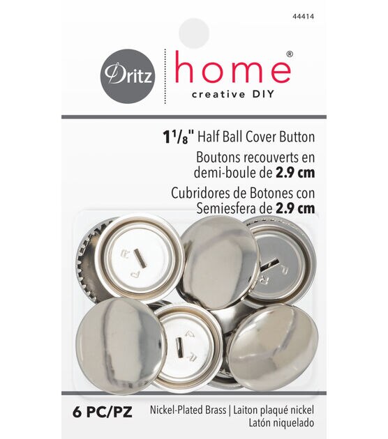 Dritz Home 1-1/8" Half Ball Cover Buttons, 6 pc