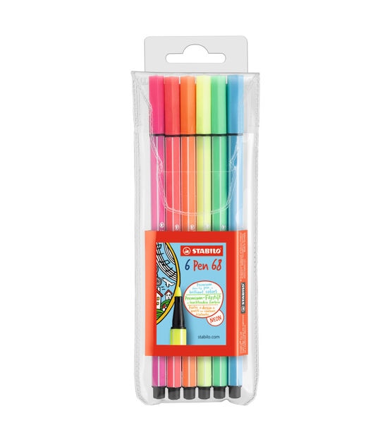 muis oppakken deze STABILO Pen 68 Neon Wallet, 6-Color Set | JOANNSTABILO Pen 68 Neon Wallet,  6-Color Set | JOANN