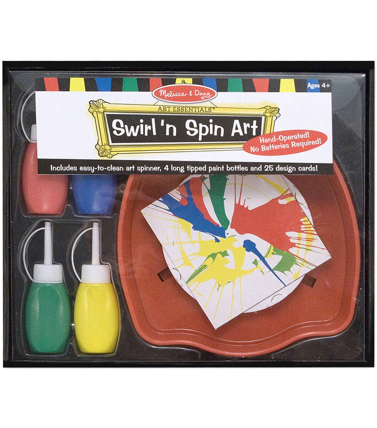Spin Art Hand Operated Art Spinner with 3 Color Paints & 8 Sheets of Cards 