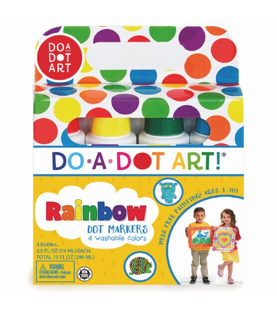 Do A Dot Art Rainbow Washable Sponge Tip Markers Assorted Colors Pack Of 4  - Office Depot