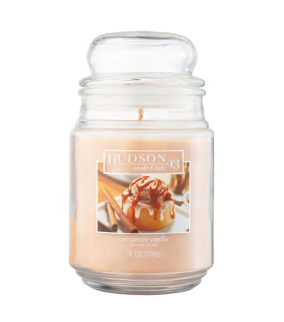 18oz Vanilla Cinnamon Scented Jar Candle by Hudson 46