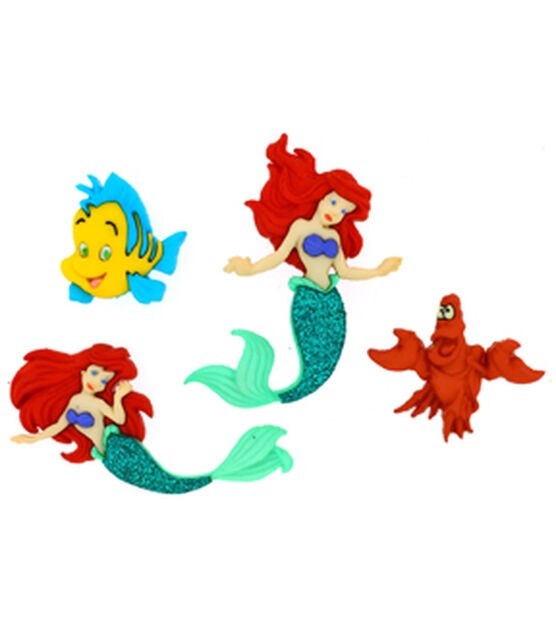Dress It Up 4ct Disney The Little Mermaid Shank Buttons