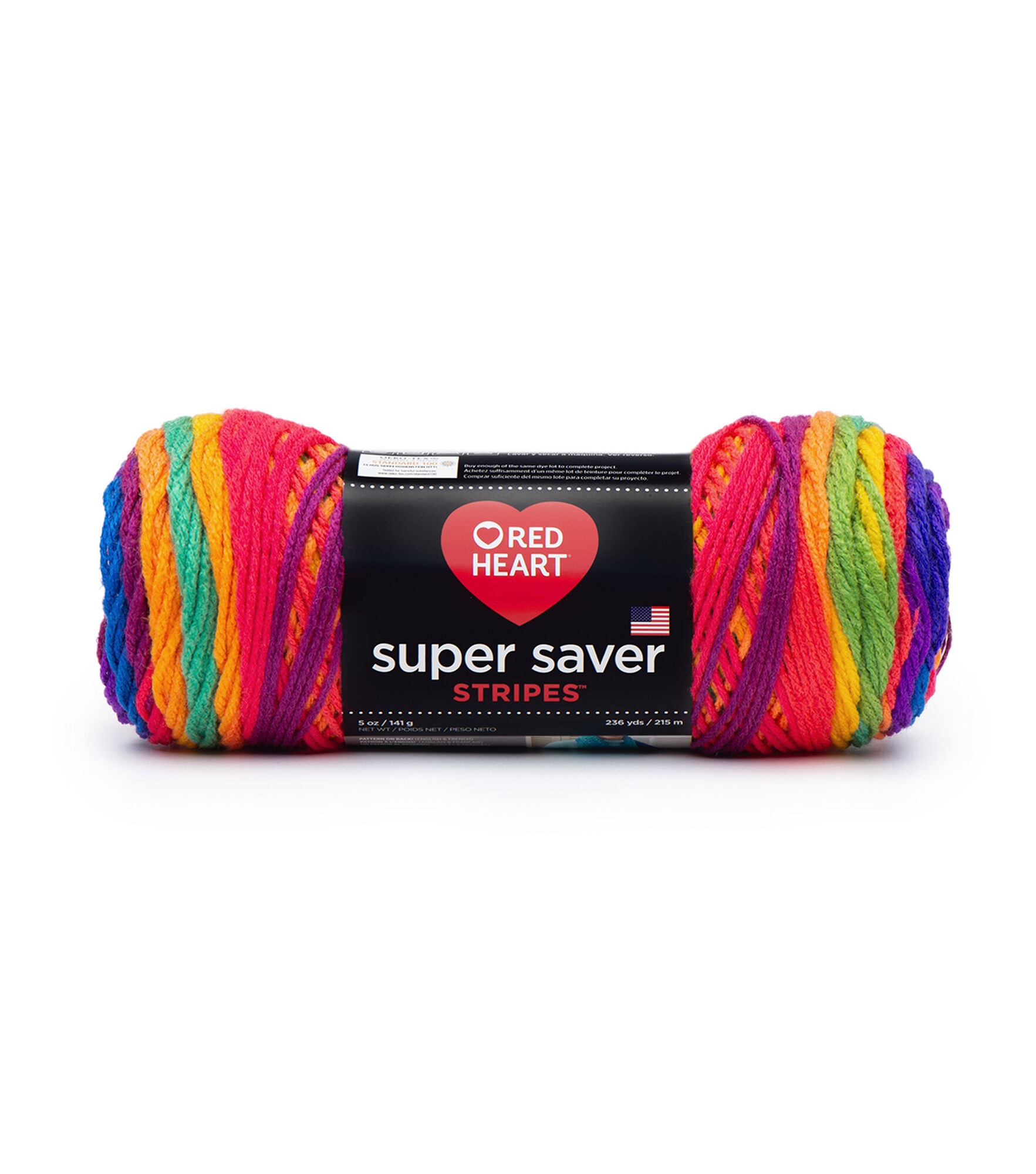 Red Heart Super Saver Stripes Worsted Acrylic Yarn, Favorite Stripe, hi-res