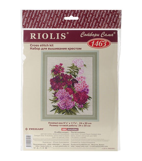 RIOLIS 9.5" x 12" Sweet William Counted Cross Stitch Kit