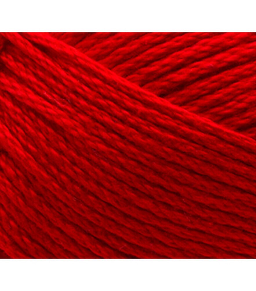 Lion Brand 24/7 Cotton 186yds Worsted Cotton Yarn, Red, swatch, image 9