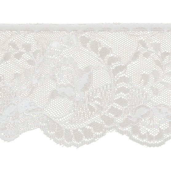 Wrights Flower Cameo Lace Trim 3.88'' White