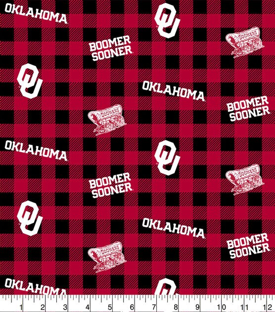 University of Oklahoma Sooners Cotton Fabric Buffalo Check