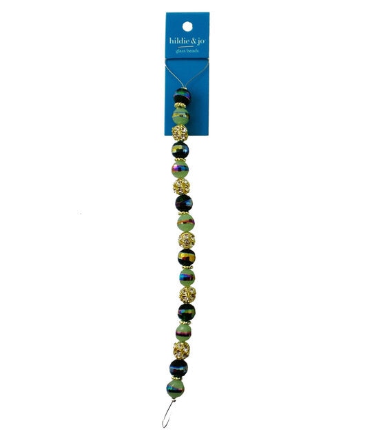 7" Dark Green Glass Strung Beads by hildie & jo