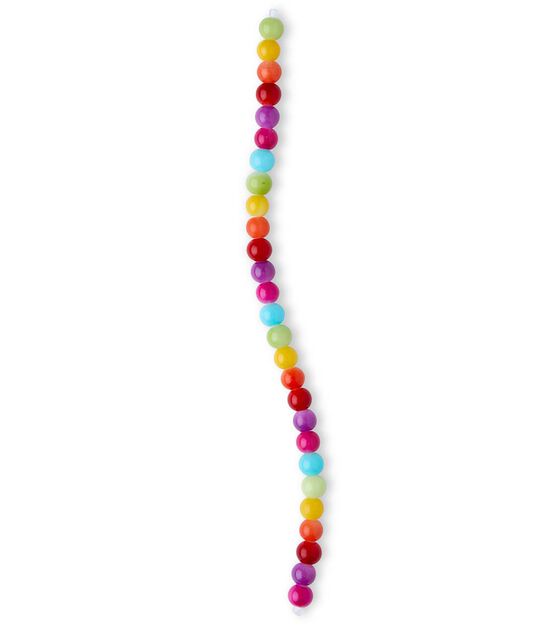 7.5" x 8mm Multicolor Glass Strung Beads by hildie & jo, , hi-res, image 2