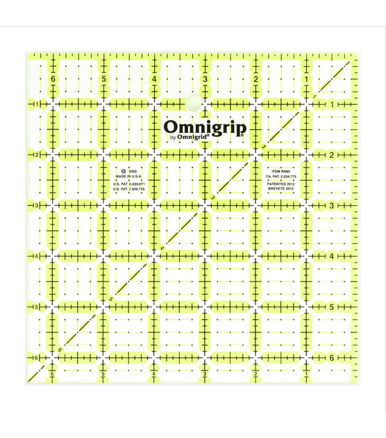 Omnigrip 6-1/2" Neon Square Ruler