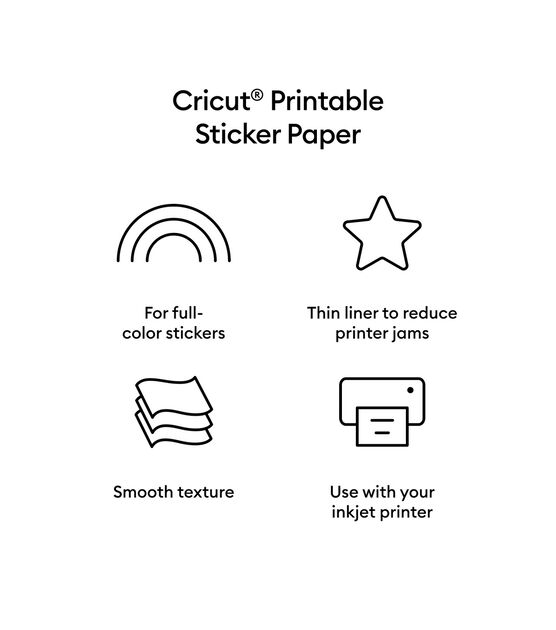 Cricut 8.5 x 11 White Printable Sticker Paper 8ct