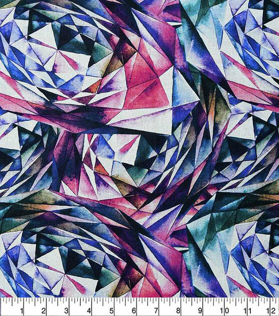 Purple Geometric Gem Quilt Cotton Fabric by Keepsake Calico, , hi-res, image 2