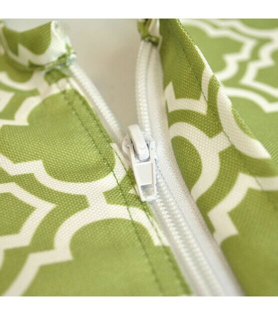 Design Imports Green Lattice Outdoor Tablecloth with Zipper 120", , hi-res, image 3