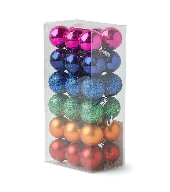 30mm Shatterproof Christmas Ball Ornaments 36ct by Place & Time, , hi-res, image 2