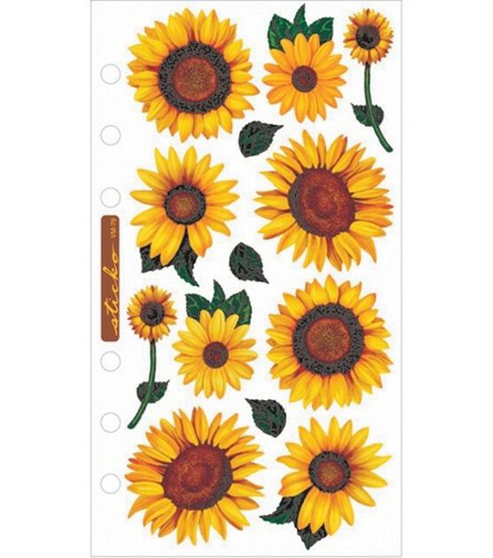 Vellum Stickers Sunflowers