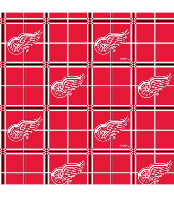 Detroit Red Wings Flannel Fabric Plaid