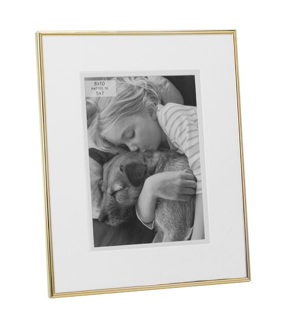 8 x 10 Matted to 5 x 7 Gold Tabletop Picture Frame