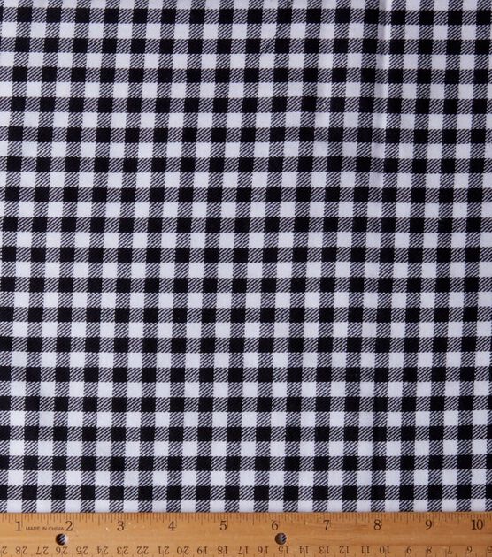 Eddie Bauer Black Gingham Check Yarn Dyed Cotton Fabric, , hi-res, image 2