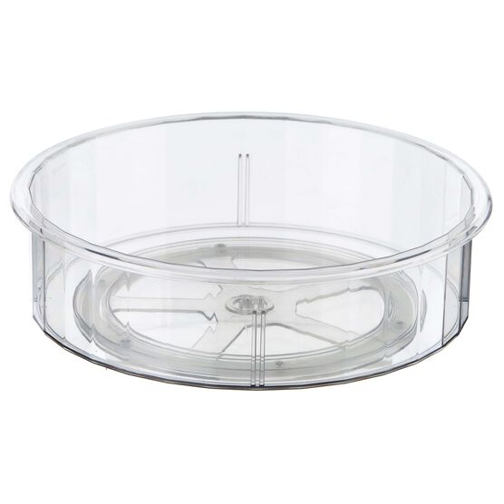 12" Clear Plastic Round Revolving Organizer With Dividers by Top Notch, , hi-res, image 2