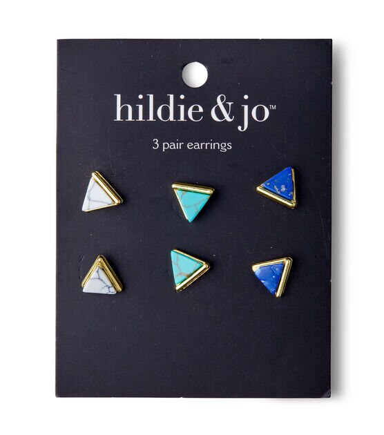 3ct Multicolor Triangle Earrings by hildie & jo