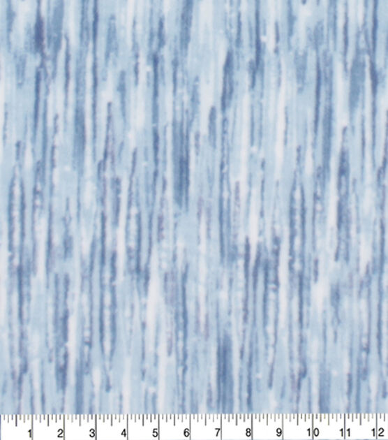 Blue Streaks on White Anti Pill Fleece Fabric, , hi-res, image 3