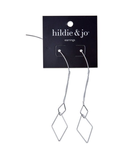 Silver Open Diamond Shaped Earrings by hildie & jo