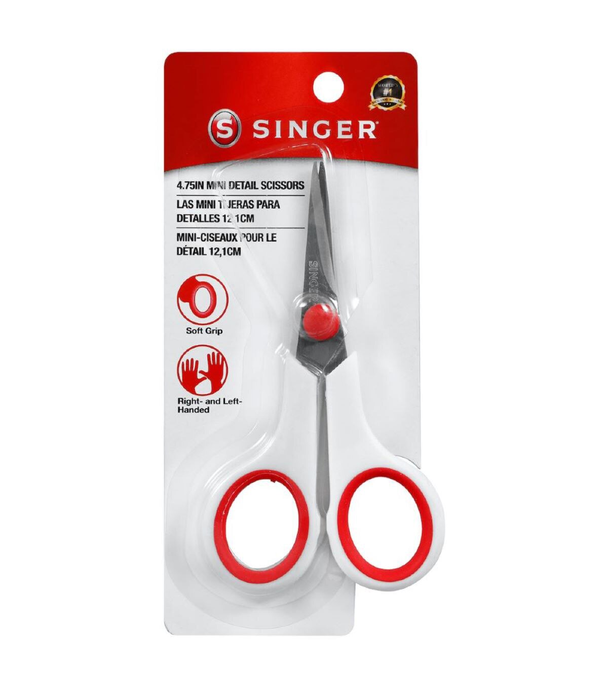 Singer Mini Detail Scissors 4-3/4" Rubberized Handles for Embroidery 00449 #526 