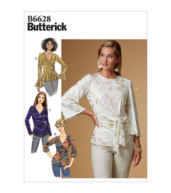 Butterick B6628 Size 14 to 22 Misses Top Size Sewing Pattern
