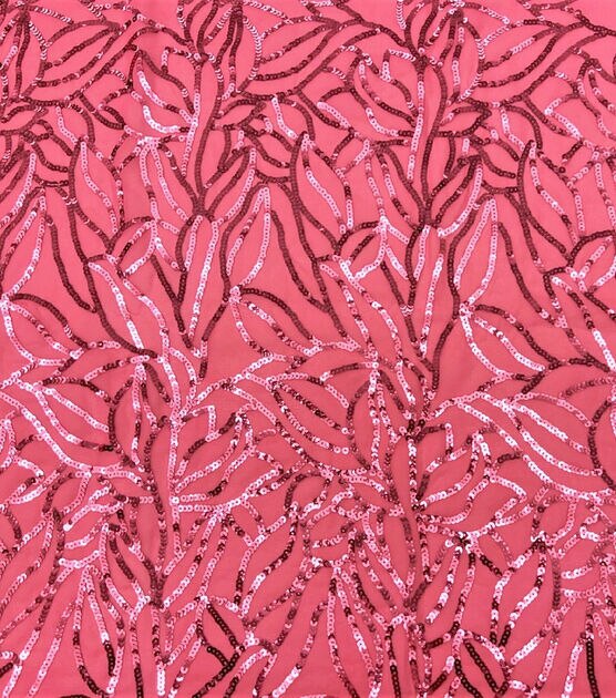 Pink Sequin Chiffon Fabric, , hi-res, image 1