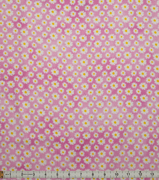 Daisies on Pink Quilt Cotton Fabric by Keepsake Calico