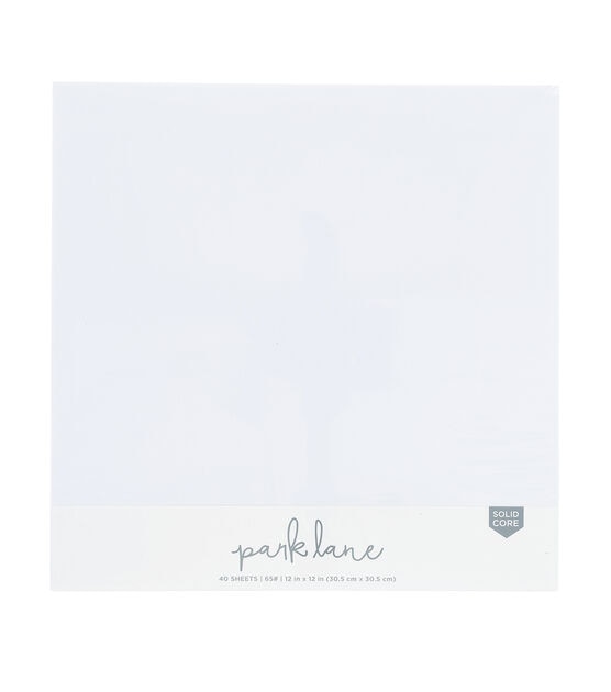 40 Sheet 12" x 12" White Solid Core Cardstock Paper Pack by Park Lane