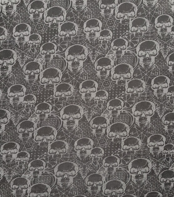 Skull Printed Mesh Apparel Fabric