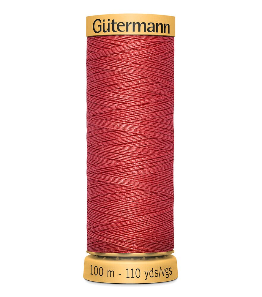 Gutermann 110yd Natural Cotton 85wt Thread, 4930 Bright Coral, swatch