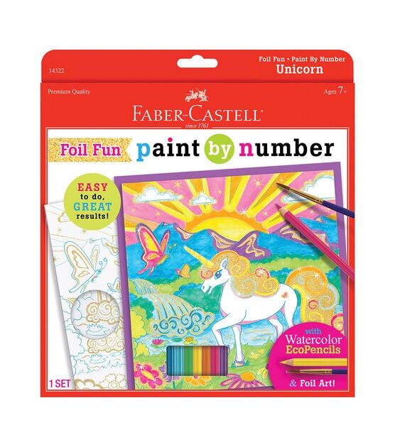 Faber-Castell 15pc Unicorn Paint by Number Foil Fun Kit