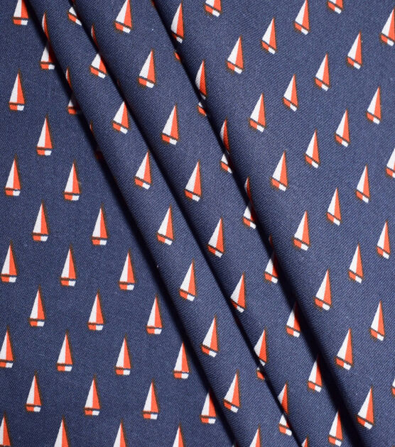 Mini Nautical Boats on Navy Quilt Cotton Fabric by Quilter's Showcase, , hi-res, image 3