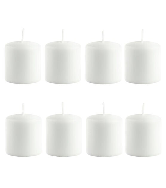 2" Unscented White Pillar Candles 8pk by Hudson 43, , hi-res, image 3