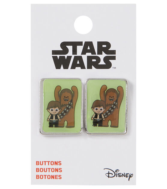 Blumenthal Lansing 1" Star Wars Han & Chewy Shank Buttons 2pk