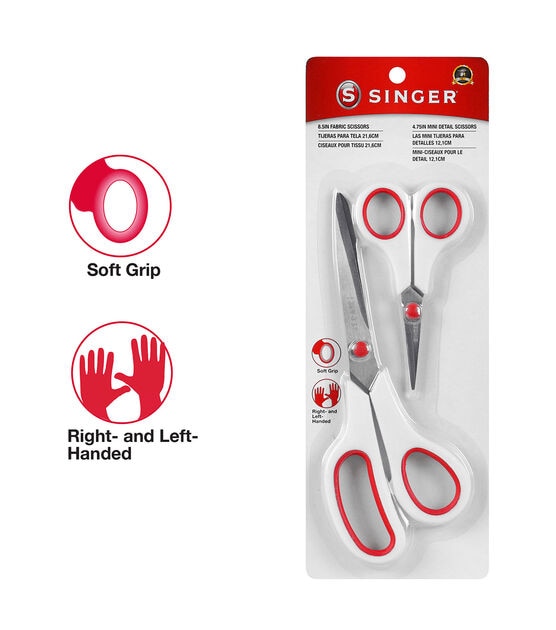 Singer Craft Scissors Set - Red and White - 8.5 inch - Pack of 3