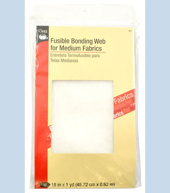 Dritz 18" Fusible Bonding Web for Medium Fabrics, White, 1 yd