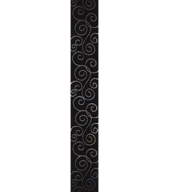 Offray 7/8" x 9' Metallic Scroll Single Faced Satin Ribbon, , hi-res, image 2