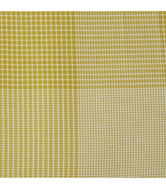 Yellow Micro Plaid Cotton Viscose Fabric