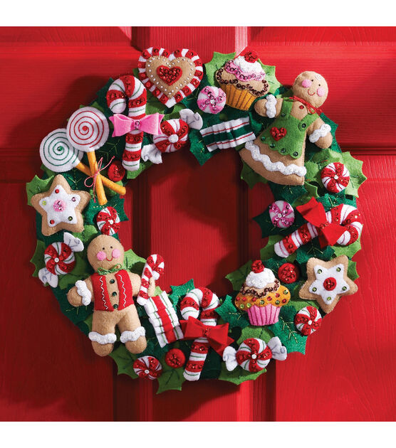 Bucilla 15" Cookies & Candy Felt Wreath Kit