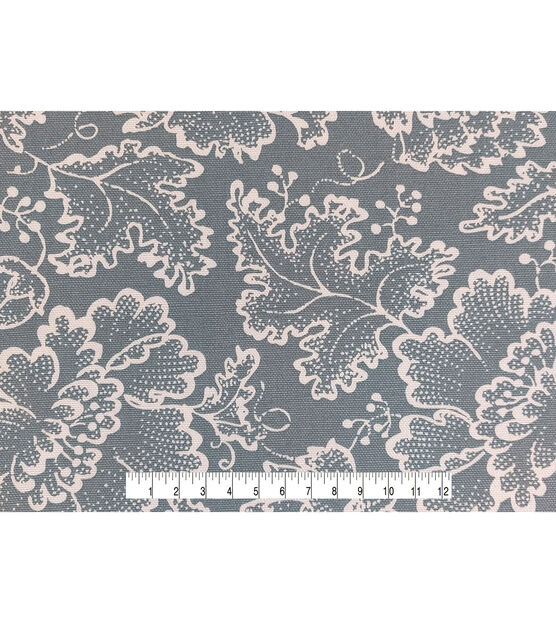 Grey Foliage Cotton Canvas Home Decor Fabric, , hi-res, image 4