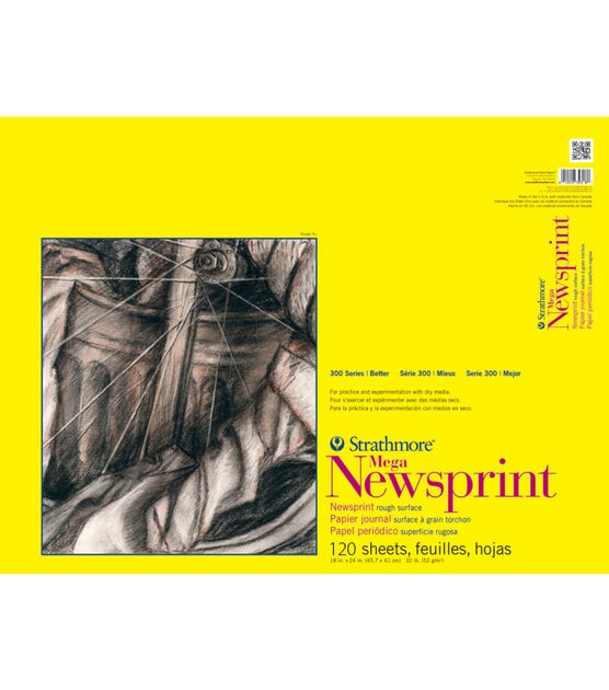 Strathmore Newsprint Paper Pad Mega 18" x 24 -120-Sheet Tape Bound Pad
