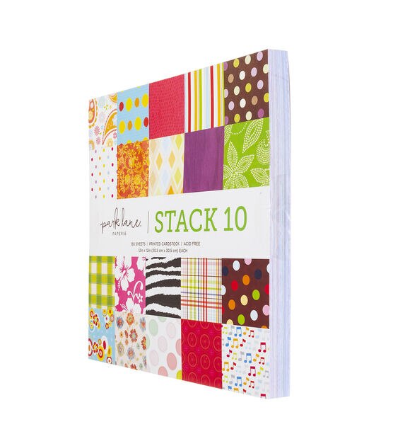 180 Sheet 12" x 12" Stack 10 Cardstock Paper Pack by Park Lane, , hi-res, image 8