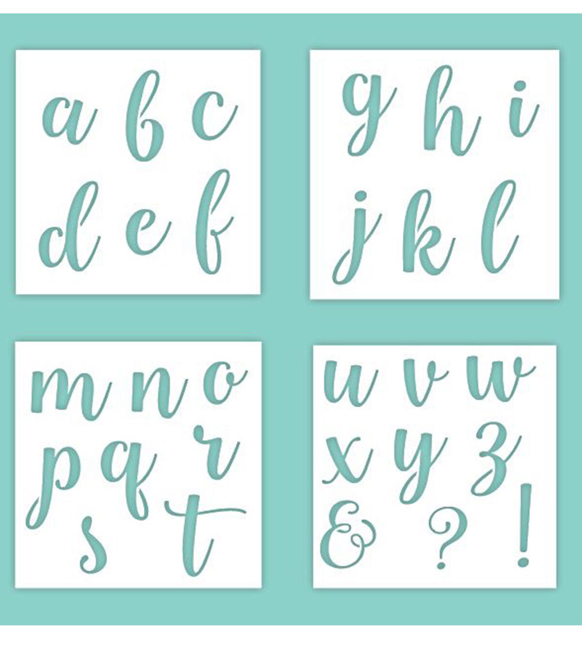 Alphabet Stencil Lower Case 1/" Tall Aprox Plaid Simply Stencil abc