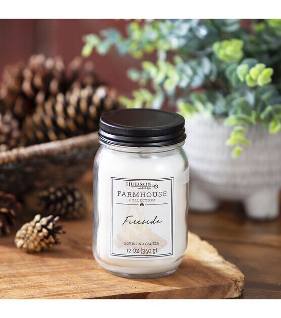 12oz Fireside Scented Mason Jar Candle by Hudson 43, , hi-res, image 6