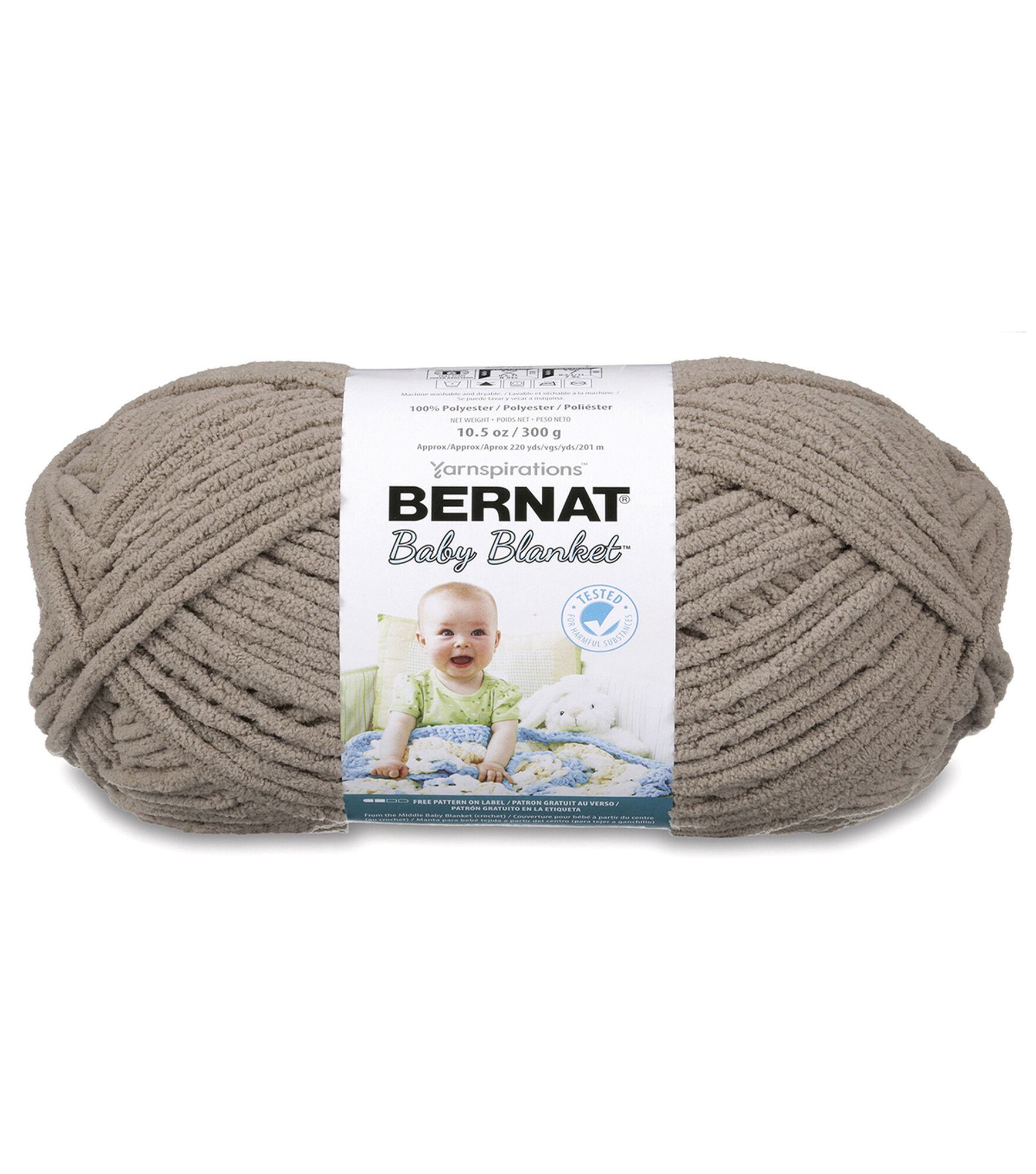 Bernat Baby Blanket Solid 220yds Super Bulky Polyester Yarn, Sand, hi-res