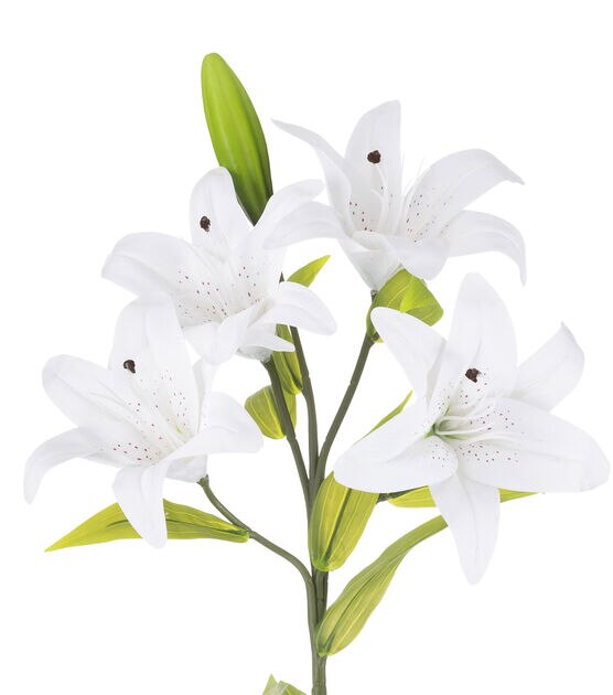 41.5" White Real Touch Lily Stem by Bloom Room, , hi-res, image 2